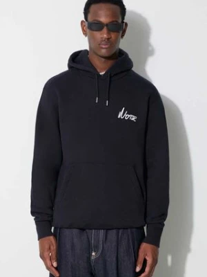 Norse Projects bluza bawełniana Arne Relaxed Organic Chain Stitch Logo Hoodie męska kolor granatowy z kapturem z aplikacją N20-1358-7004