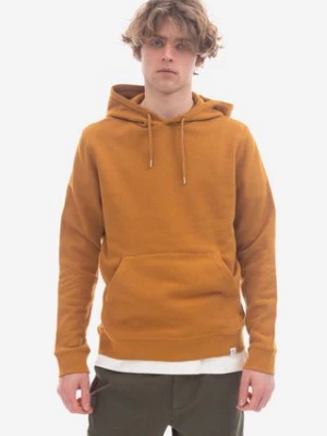 Norse Projects bluza bawełniana Vagn Classic męska kolor żółty z kapturem gładka N20.1276.8127-8127