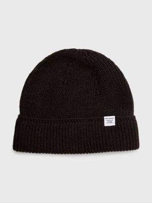 Norse Projects czapka wełniana Wool Cotton Rib Beanie kolor brązowy wełniana N95-0840-2022