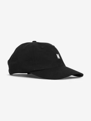 Norse Projects czapka z daszkiem bawełniana kolor czarny gładka N80.0001.9999-9999