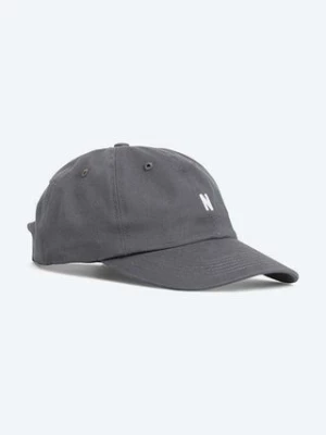 Norse Projects czapka z daszkiem bawełniana kolor szary gładka N80.0001.1072-1072