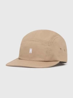 Norse Projects czapka z daszkiem bawełniana Twill 5 Panel Cap kolor beżowy gładka N80.0126.0966