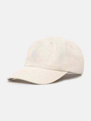Norse Projects czapka z daszkiem bawełniana Twill Sports Cap kolor beżowy z aplikacją N80.0001.0203
