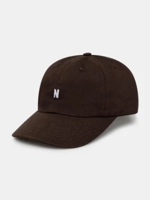 Norse Projects czapka z daszkiem bawełniana Twill Sports Cap kolor brązowy z aplikacją N80.0001.2022