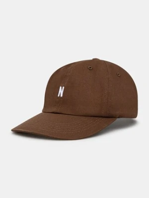 Norse Projects czapka z daszkiem bawełniana Twill Sports Cap kolor brązowy z aplikacją N80.0001.2033