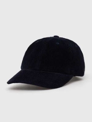 Norse Projects czapka z daszkiem bawełniana Wide Wale Corduroy Sports Cap kolor granatowy gładka N80-0131-7004