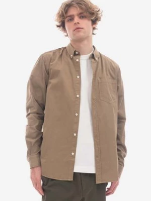 Norse Projects koszula bawełniana Anton Light Twill męska kolor beżowy regular z kołnierzykiem button-down N40.0790.0966-0966