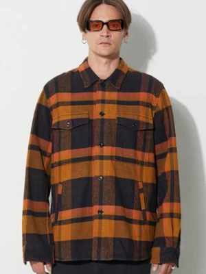 Norse Projects koszula bawełniana Julian Organic Heavy Twill Overshirt męska kolor żółty relaxed z kołnierzykiem klasycznym N40-0629-7004