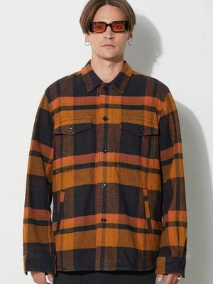 Norse Projects koszula bawełniana Julian Organic Heavy Twill Overshirt męska kolor żółty relaxed z kołnierzykiem klasycznym N40-0629-7004