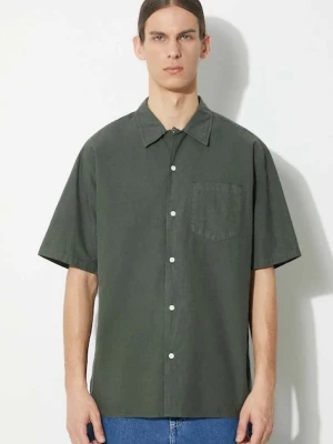 Norse Projects koszula Carsten Cotton Tencel zielony