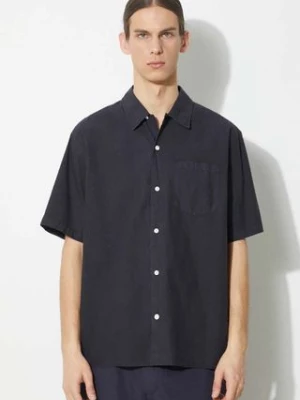 Norse Projects koszula Carsten Cotton Tencel męska kolor granatowy regular z kołnierzykiem klasycznym N40.0579.7004