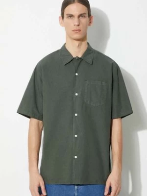 Norse Projects koszula Carsten Cotton Tencel męska kolor zielony regular z kołnierzykiem klasycznym N40.0579.8022