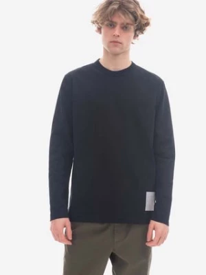 Norse Projects longsleeve bawełniany kolor granatowy gładki N10.0203.7004-7004