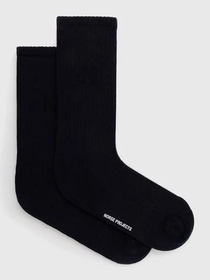 Norse Projects skarpetki bawełniane 2-pack Bjarki N Logo Sport Sock - 2 Pack kolor granatowy N82-0065-7004