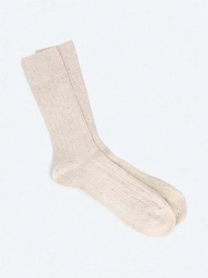 Norse Projects skarpetki Bjarki Neps Wool Rib Sock kolor beżowy N82.0008.0957-0957