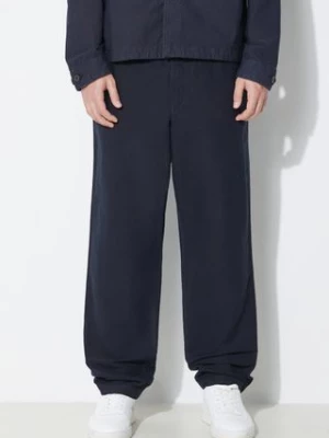 Norse Projects spodnie z domieszką lnu Ezra Relaxed Cotton Linen kolor granatowy w fasonie chinos N25.0402.7004