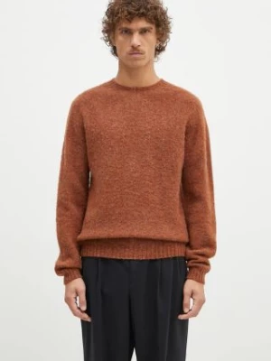 Norse Projects sweter wełniany Birnir Brushed Lambswool męski kolor brązowy  N45.0520.4001