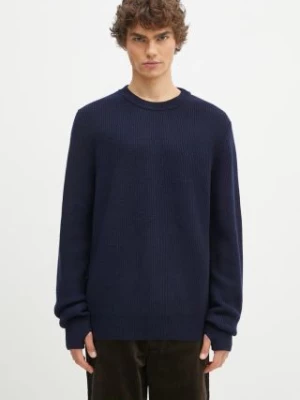 Norse Projects sweter wełniany Henning Merino Crew męski kolor granatowy  N45.0561.7004