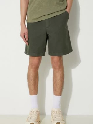 Norse Projects szorty z domieszką lnu Ezra Relaxed Cotton kolor zielony N35.0614.8022