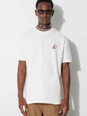 Norse Projects t-shirt bawełniany Johannes Organic Chain Stitch Logo T-shirt kolor beżowy z aplikacją N01-0648-0957