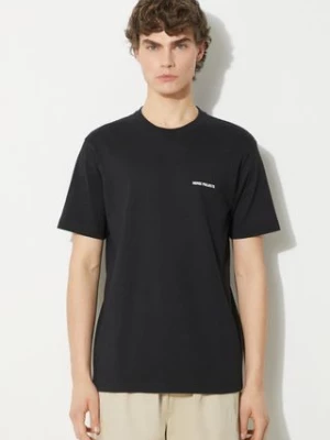 Norse Projects t-shirt bawełniany Johannes Organic Logo męski kolor czarny gładki N01.0606.9999