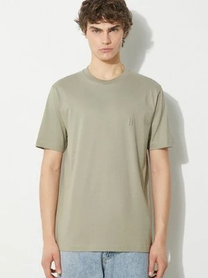 Norse Projects t-shirt bawełniany Johannes Organic N Logo męski kolor beżowy gładki N01.0643.2053