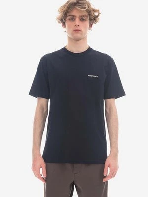 Norse Projects t-shirt bawełniany kolor granatowy gładki N01.0606.7004-7004