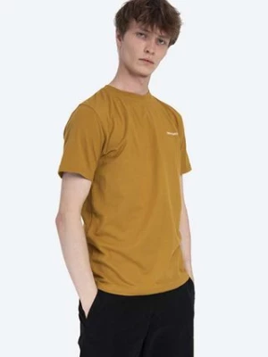 Norse Projects t-shirt bawełniany kolor żółty gładki N01.0546.3035-3035