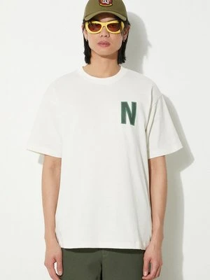 Norse Projects t-shirt bawełniany Simon Loose Organic męski kolor beżowy z nadrukiem N01.0659.0957