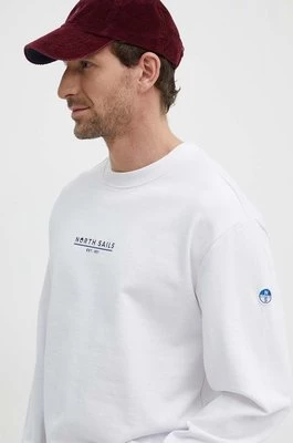 North Sails bluza bawełniana męska kolor biały z nadrukiem 691226