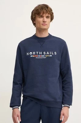 North Sails bluza bawełniana męska kolor niebieski z aplikacją 691279