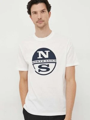 North Sails t-shirt bawełniany kolor biały z nadrukiem