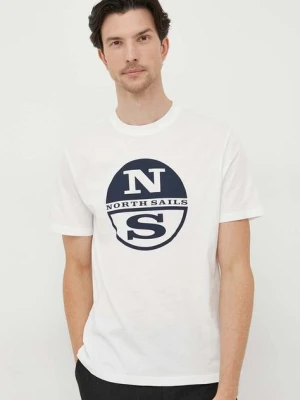 Zdjęcie produktu North Sails t-shirt bawełniany kolor biały z nadrukiem