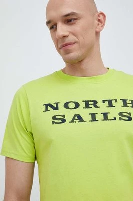 North Sails t-shirt bawełniany kolor zielony z nadrukiem