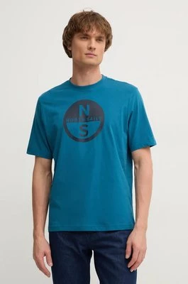 North Sails t-shirt bawełniany męski kolor zielony z nadrukiem 692972