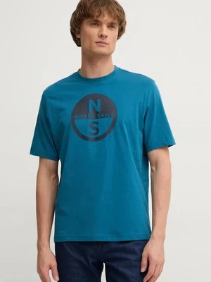 North Sails t-shirt bawełniany męski kolor zielony z nadrukiem 692972