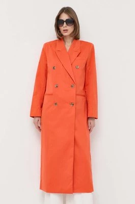 Notes du Nord płaszcz damski kolor pomarańczowy przejściowy dwurzędowy