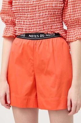 Notes du Nord szorty damskie kolor pomarańczowy gładkie high waist