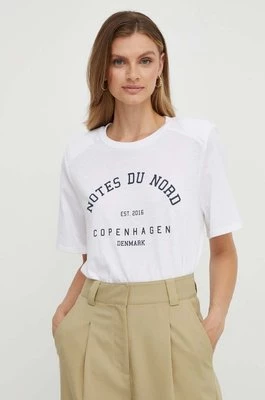 Notes du Nord t-shirt damski kolor biały