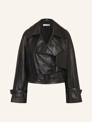 Nour Hammour Kurtka Skórzana Hatti schwarz