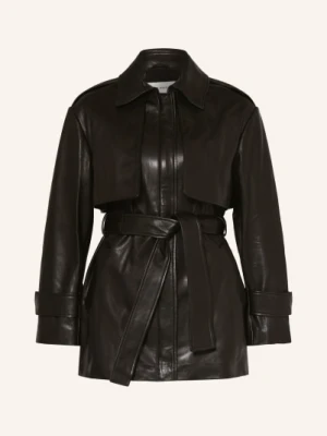 Nour Hammour Kurtka Trenczowa Priya Ze Skóry schwarz