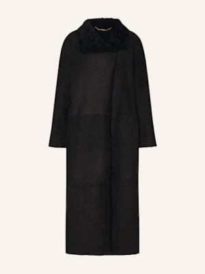 Nour Hammour Płaszcz Skórzany Birthday schwarz