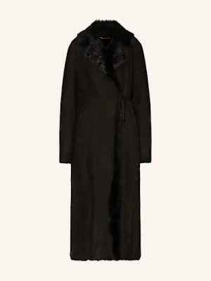 Nour Hammour Płaszcz Skórzany Joni schwarz