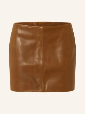 Nour Hammour Skórzana Spódnica braun