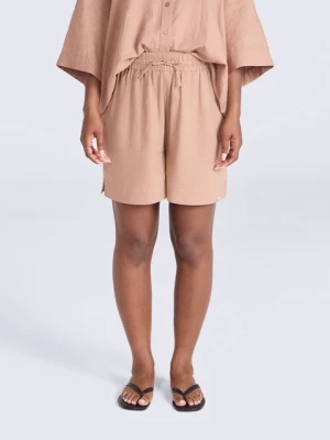 Nova damskie spodenki lniane - Brown Animal