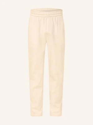 Nowadays Spodnie W Stylu Joggingowym Regular Fit Z Lnem beige