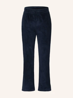 Nowadays Spodnie Z Sztruksu W Stylu Joggingowym, O Kroju Regular Fit blau GRANATOWY