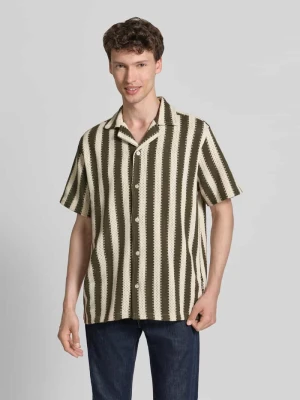nowoczesny krój modern fit koszula casualowa z kołnierzem z połami lindbergh