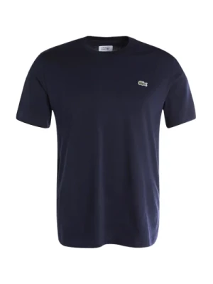 Nowoczesny Niebieski T-shirt z Okrągłym Dekoltem Lacoste