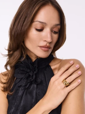 Nowoczesny pozłacany pierścionek TARANKO